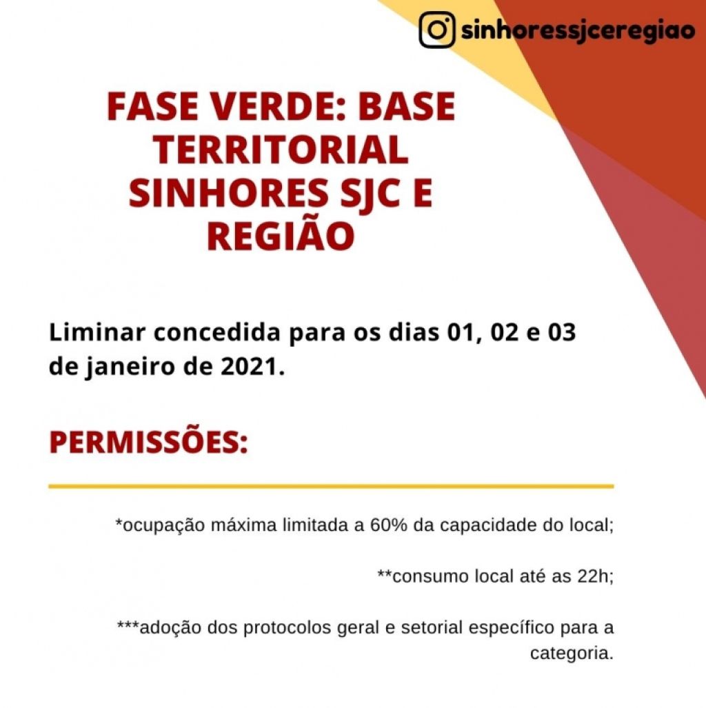 SINHORES conquista liminar que libera funcionamento da categoria nos dias 01, 02 e 03 de janeiro