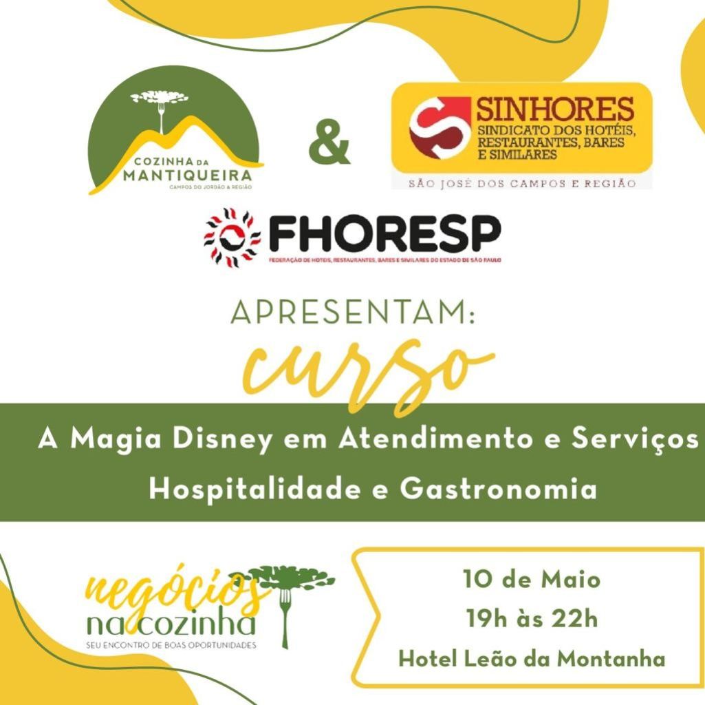 SINHORES, FHORESP e Cozinha da Mantiqueira promovem curso gratuito em Campos do Jordão