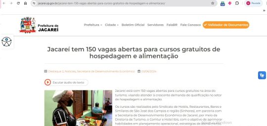 Prefeitura de Jacareí -  Pauta: Cursos gratuitos