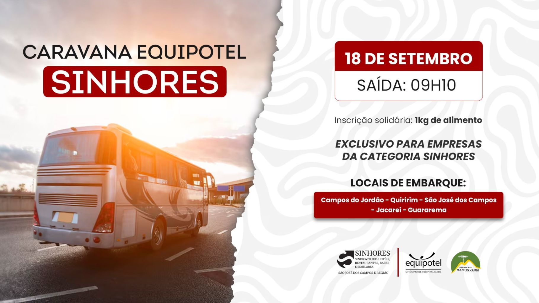 Participe da Caravana SINHORES para a EQUIPOTEL 2024