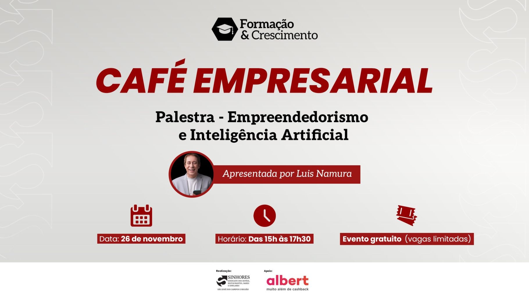 CAFÉ EMPRESARIAL: SINHORES REALIZA PALESTRA GRATUITA SOBRE EMPREENDEDORISMO E INTELIGÊNCIA ARTIFICIAL COM LUIS NAMURA