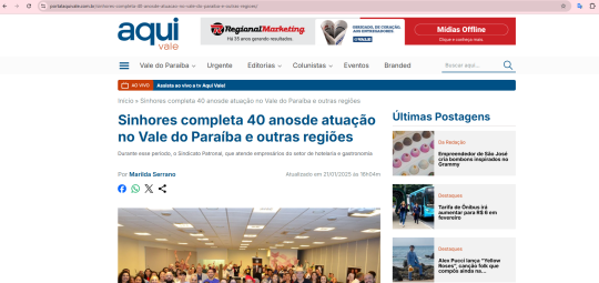 Aqui Vale - Pauta: Sinhores 40 anos de atuação no Vale do Paraíba