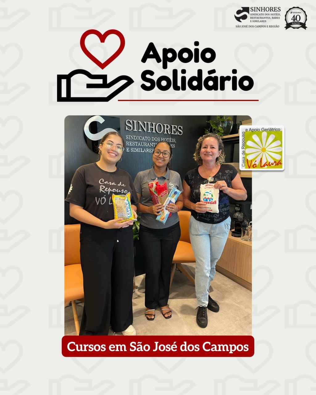Curso de Panificação Artesanal arrecada doações para Casa de Repouso Vó Laura