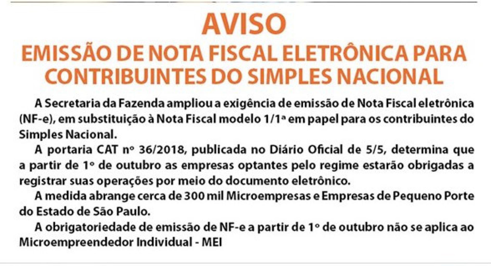 Emissão de NF Eletrônica para optantes do Simples Nacional